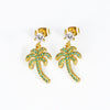 Fashion Cactus Palm Tree Copper Plating Zircon Drop Earrings 1 Pair