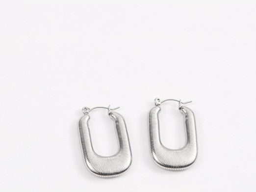 Fashion U Shape Titanium Steel Plating Earrings 1 Pair