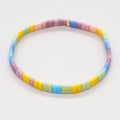 1 Piece Bohemian Geometric Colorful Tila Beads Women's Bracelets