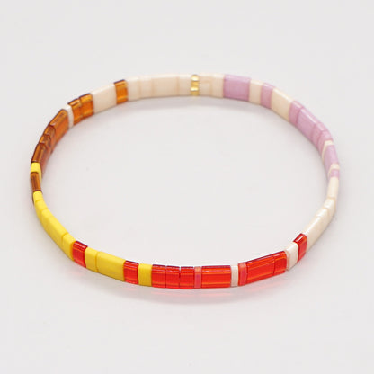 1 Piece Bohemian Geometric Colorful Tila Beads Women's Bracelets