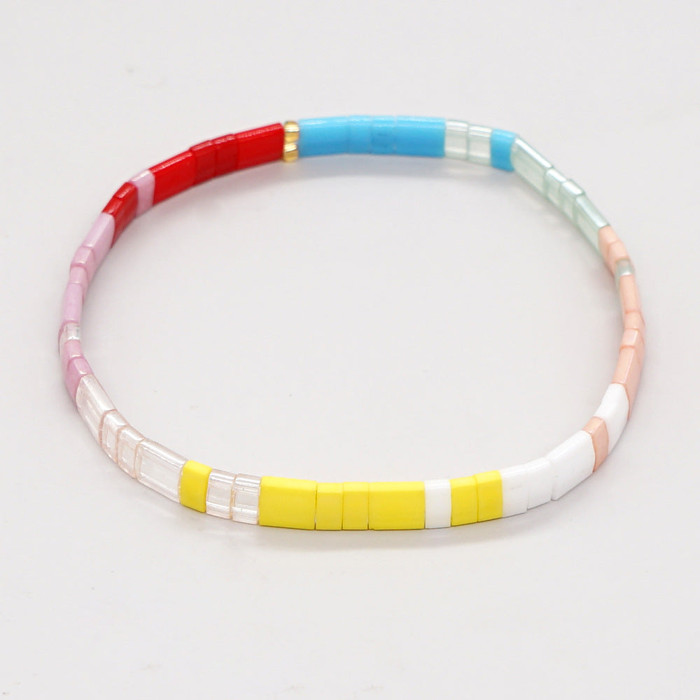 1 Piece Bohemian Geometric Colorful Tila Beads Women's Bracelets