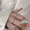 Fashion Solid Color Copper Silver Plated Open Ring 1 Piece