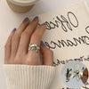 Fashion Solid Color Copper Silver Plated Open Ring 1 Piece