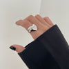 Fashion Solid Color Copper Silver Plated Open Ring 1 Piece