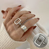 Fashion Solid Color Copper Silver Plated Open Ring 1 Piece