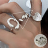 Fashion Solid Color Copper Silver Plated Open Ring 1 Piece