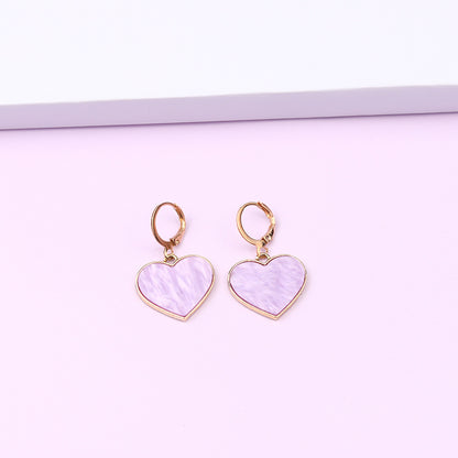 1 Pair Retro Heart Shape Alloy Enamel Women's Drop Earrings