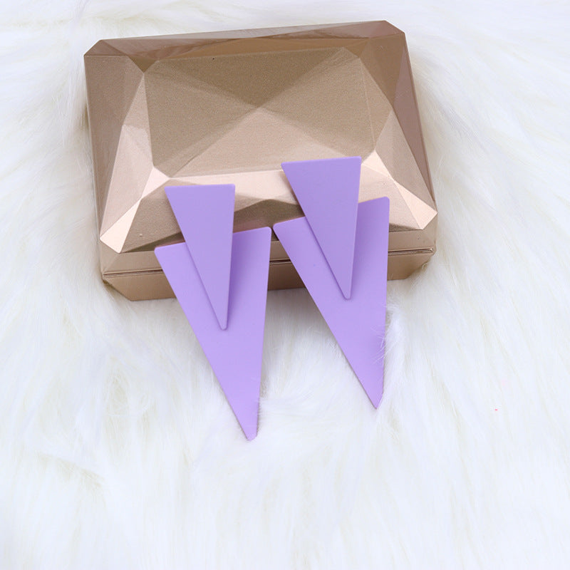 1 Pair Simple Style Triangle Metal Stoving Varnish Women's Drop Earrings