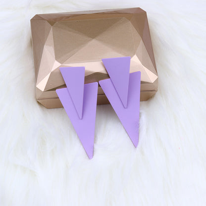 1 Pair Simple Style Triangle Metal Stoving Varnish Women's Drop Earrings