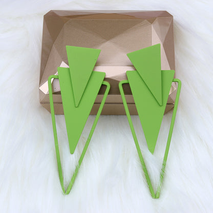 1 Pair Simple Style Triangle Metal Stoving Varnish Women's Drop Earrings