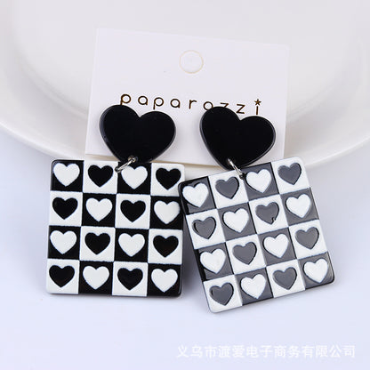 1 Pair Fashion Geometric Heart Shape Arylic Women's Earrings