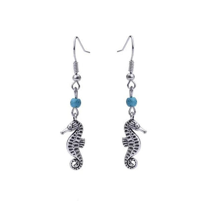 1 Pair Bohemian Water Droplets Tassel Alloy Inlay Turquoise Women's Drop Earrings