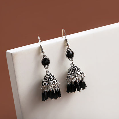 1 Pair Bohemian Water Droplets Tassel Alloy Inlay Turquoise Women's Drop Earrings