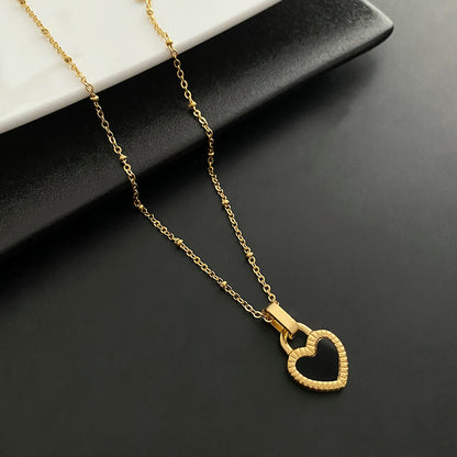 Fashion Heart Shape Titanium Steel Pendant Necklace 1 Piece