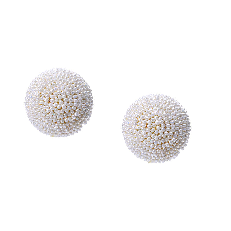 1 Pair Bohemian Ball Seed Bead Women's Ear Studs