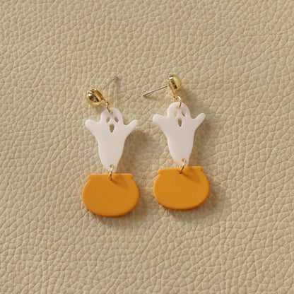 Fashion Pumpkin Bat Arylic Halloween Women'S Earrings