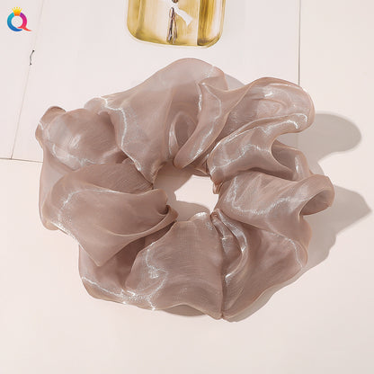 Simple Style Solid Color Organza Pleated Hair Tie 1 Piece