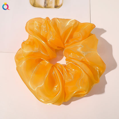 Simple Style Solid Color Organza Pleated Hair Tie 1 Piece