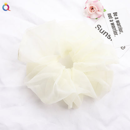 Simple Style Solid Color Organza Pleated Hair Tie 1 Piece