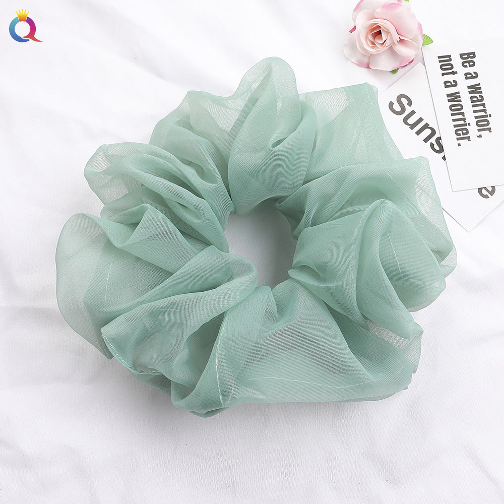 Simple Style Solid Color Organza Pleated Hair Tie 1 Piece