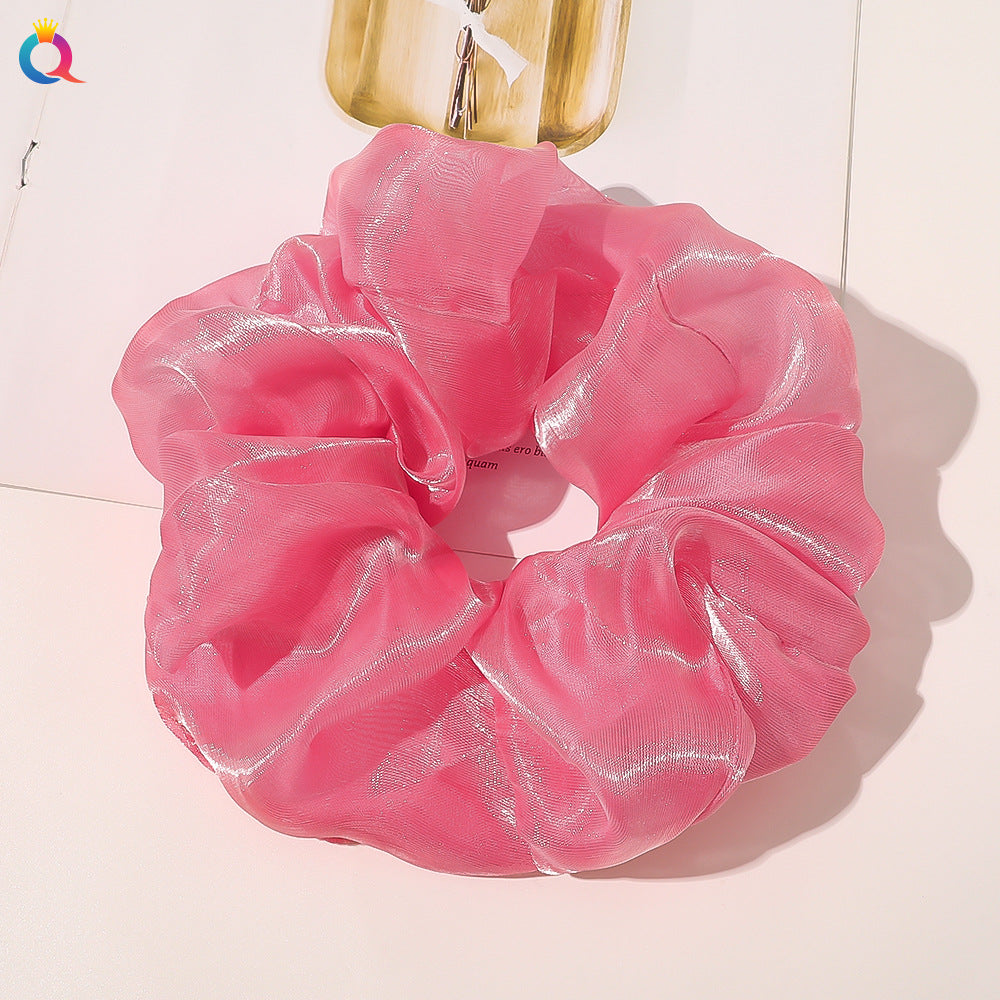 Simple Style Solid Color Organza Pleated Hair Tie 1 Piece