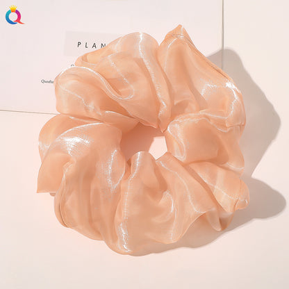 Simple Style Solid Color Organza Pleated Hair Tie 1 Piece