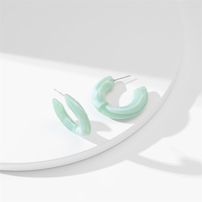 1 Pair Sweet C Shape Arylic Earrings