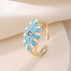 Fashion Devil's Eye Copper Plating Zircon Open Ring