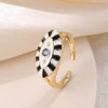 Fashion Devil's Eye Copper Plating Zircon Open Ring