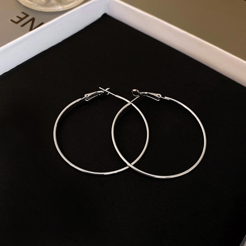 1 Pair Simple Style Circle Alloy Women's Hoop Earrings