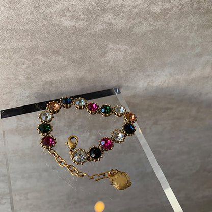 Bohemian Geometric Alloy Inlay Artificial Gemstones Women's Bracelets Earrings Necklace