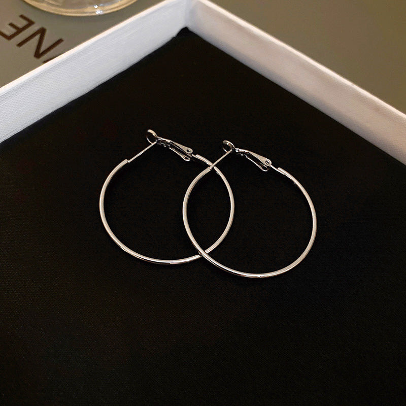 1 Pair Simple Style Circle Alloy Women's Hoop Earrings