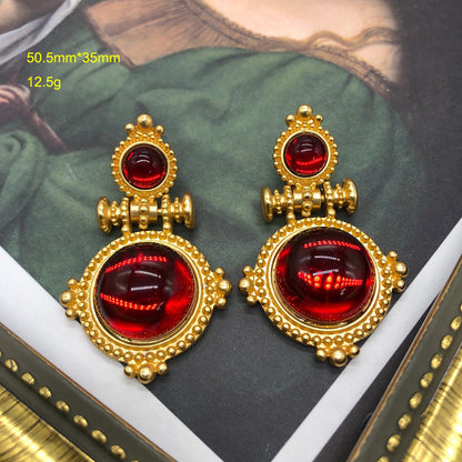 1 Pair Cute Geometric Alloy Plating Glass Women's Drop Earrings