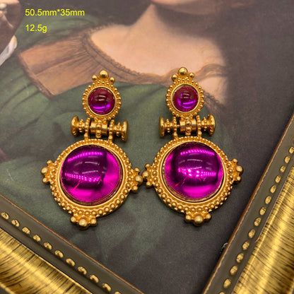 1 Pair Cute Geometric Alloy Plating Glass Women's Drop Earrings