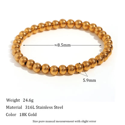 Fashion Round Stainless Steel Beaded Bracelets