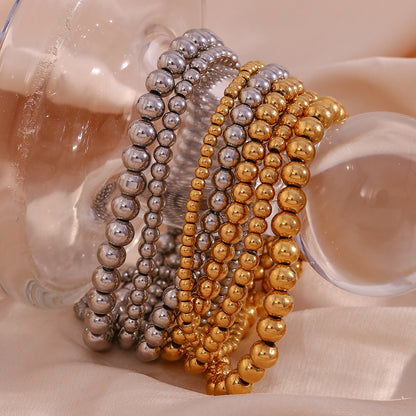 Fashion Round Stainless Steel Beaded Bracelets