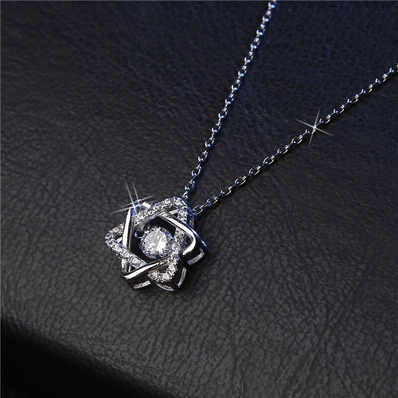 Simple Style Hexagram Titanium Steel Plating Hollow Out Inlay Zircon Pendant Necklace 1 Piece