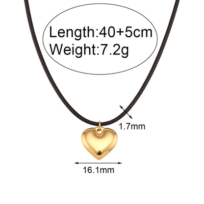 Fashion Heart Shape Stainless Steel Plating Pendant Necklace