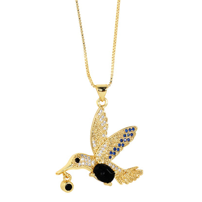 Fashion Bird Copper Plating Zircon Pendant Necklace 1 Piece