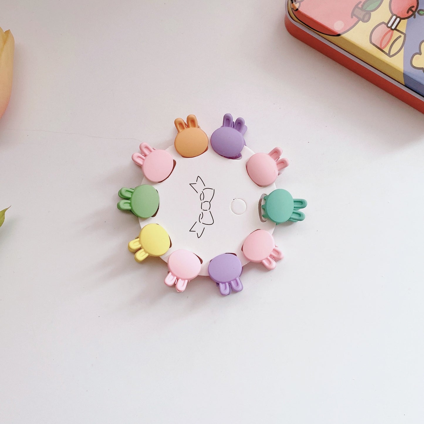 Cute Rabbit Crown Flower Plastic Resin Hair Clip 1 Set