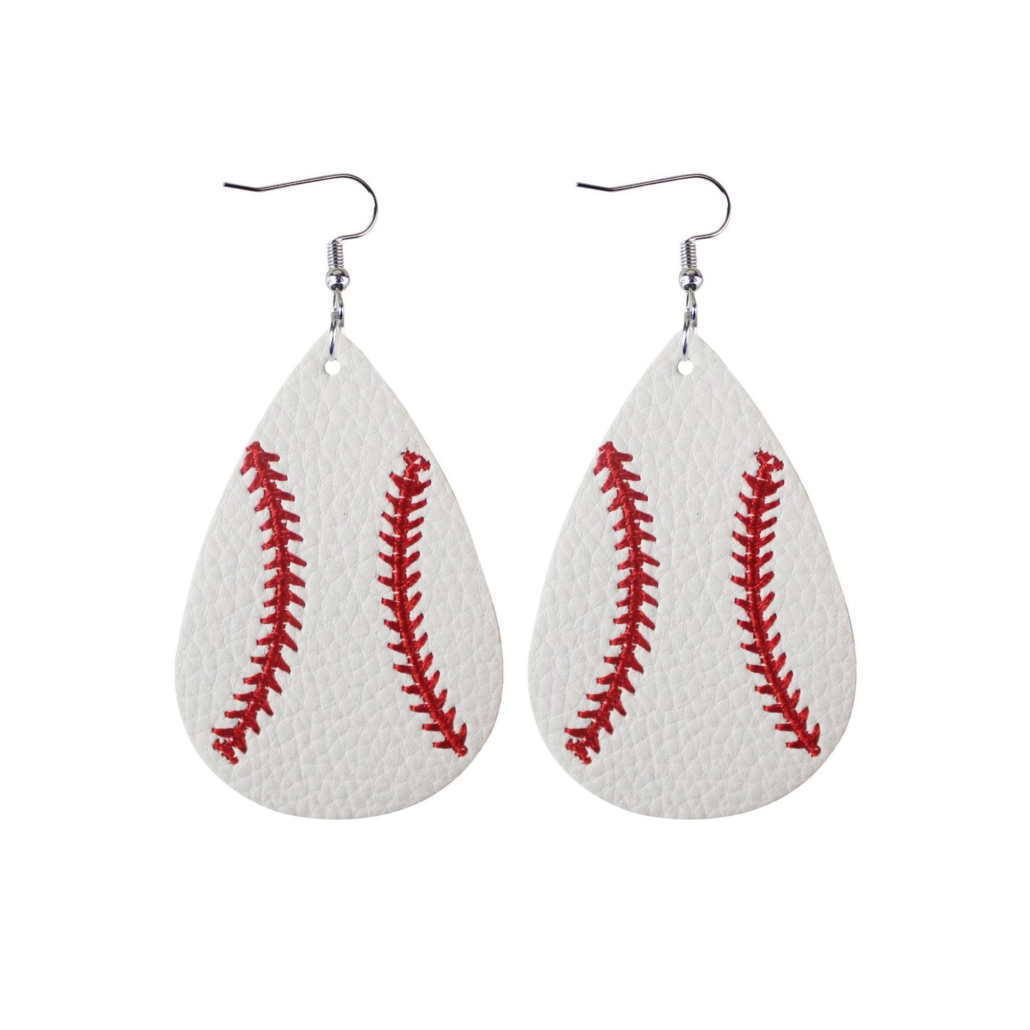 1 Pair Sports Ball Basketball Football Pu Leather Printing Women's Drop Earrings