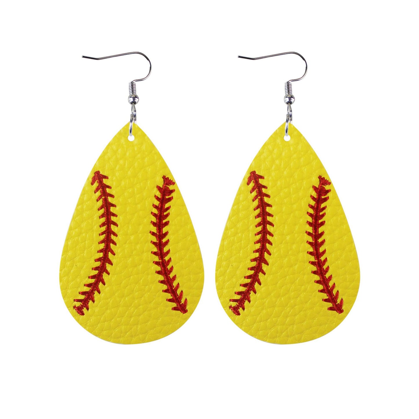 1 Pair Sports Ball Basketball Football Pu Leather Printing Women's Drop Earrings