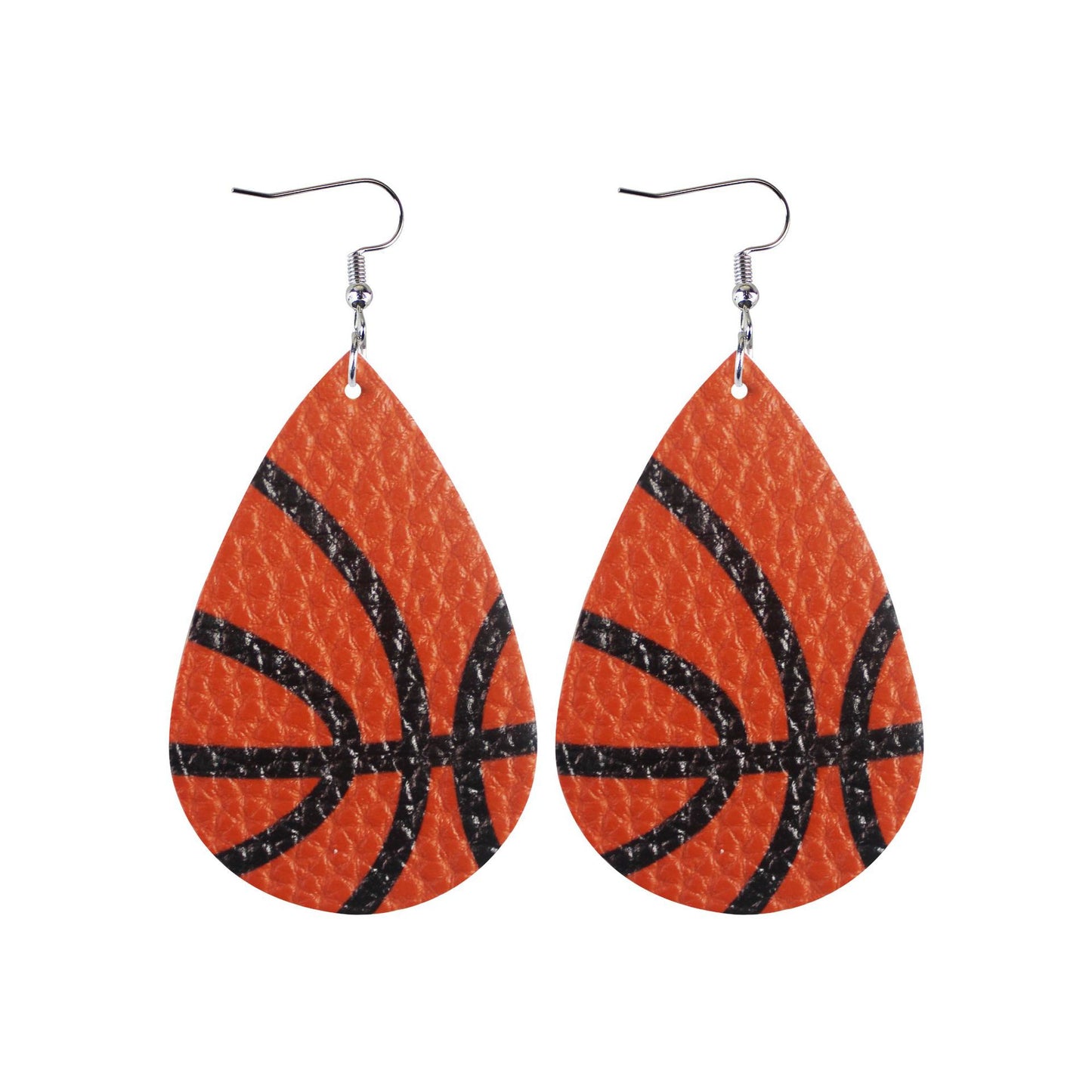 1 Pair Sports Ball Basketball Football Pu Leather Printing Women's Drop Earrings