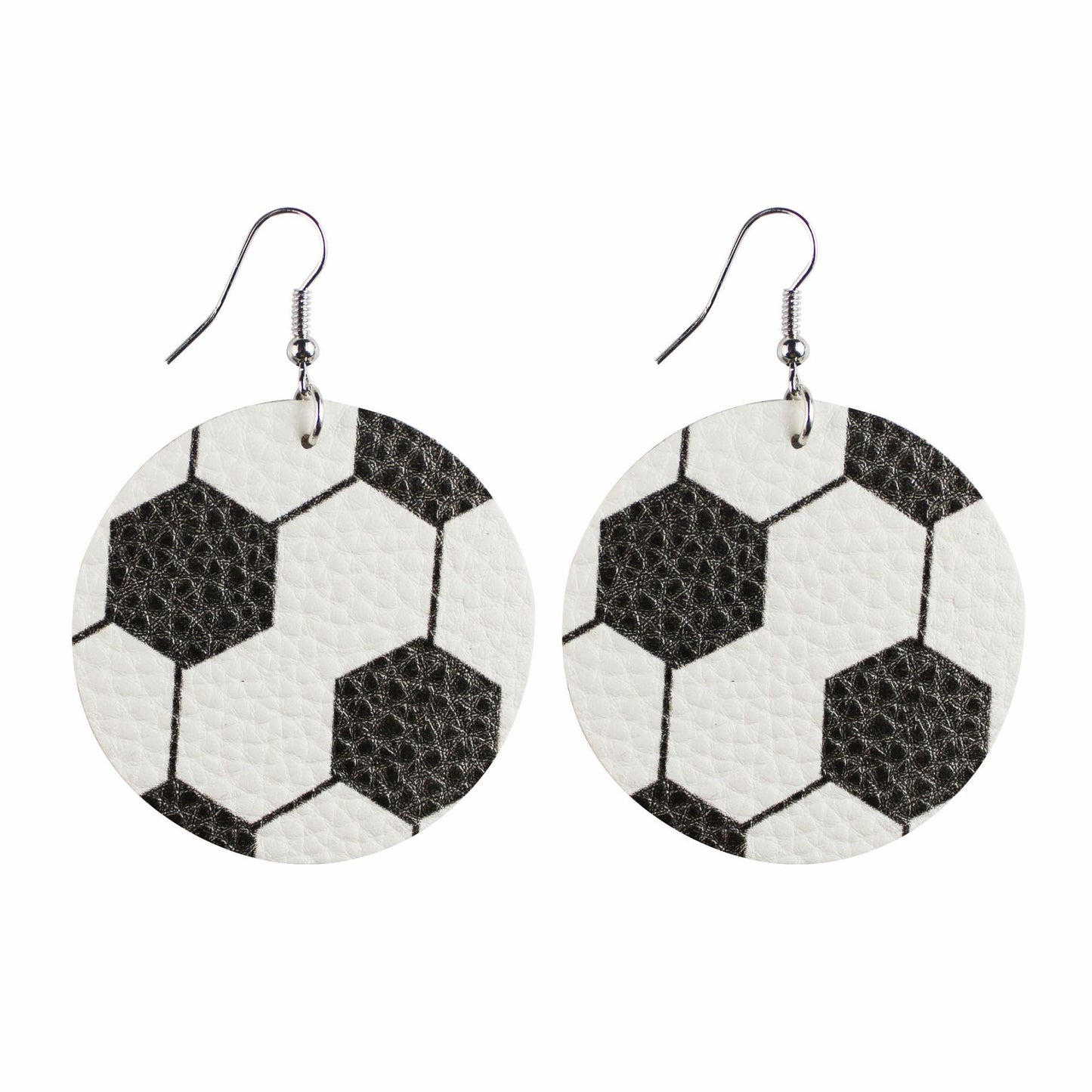 1 Pair Sports Ball Basketball Football Pu Leather Printing Women's Drop Earrings