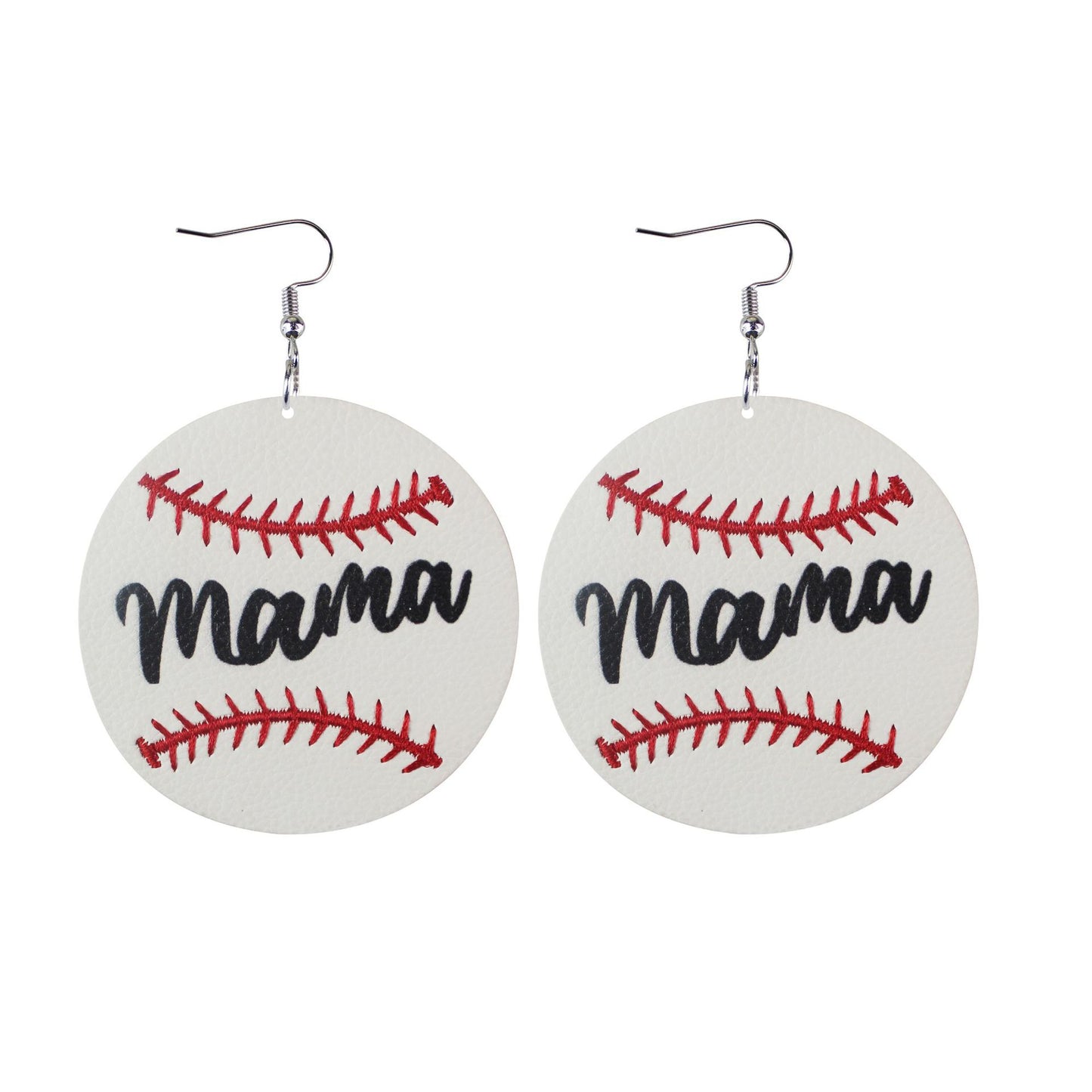 1 Pair Sports Ball Basketball Football Pu Leather Printing Women's Drop Earrings