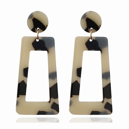 1 Pair Simple Style Square Acetic Acid Sheets Printing Women'S Drop Earrings Earrings