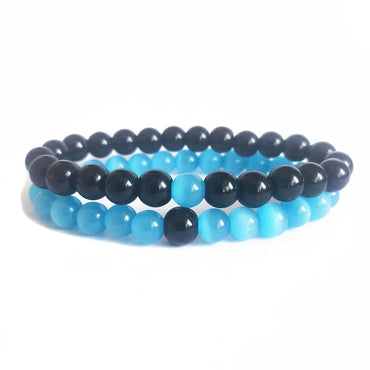 Simple Style Round Glass/colored Glaze Beaded Bracelets 1 Set