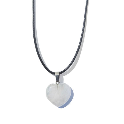 Simple Style Heart Shape Natural Stone Polishing Pendant Necklace 1 Piece