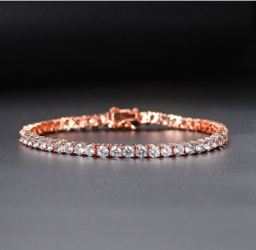 Fashion Round Copper Inlay Zircon Unisex Bracelets Necklace 1 Piece