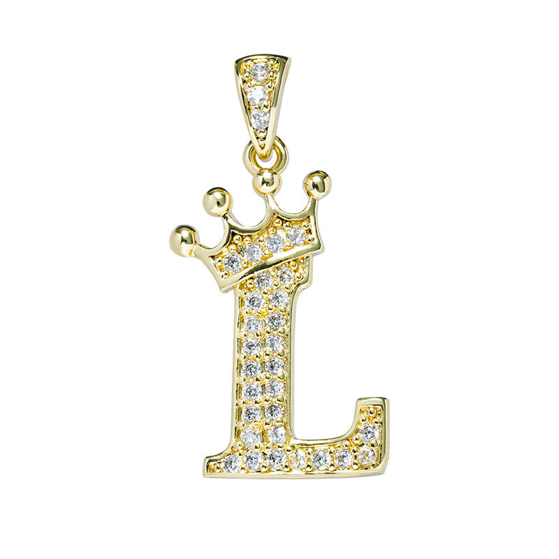 1 Piece Fashion Letter Crown Alloy Plating Inlay Rhinestones Women's Pendant Necklace